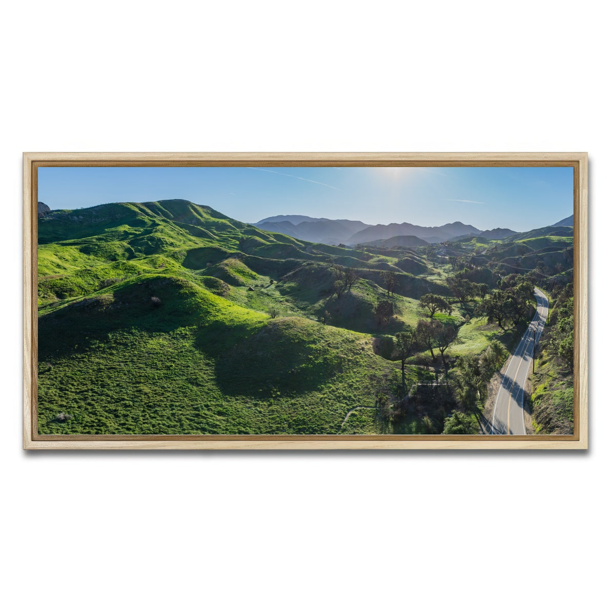 AUTO-MOCKUP WHITE | Green Southern California Hills | 1 Piece | Natural Framed Canvas | group=2x1