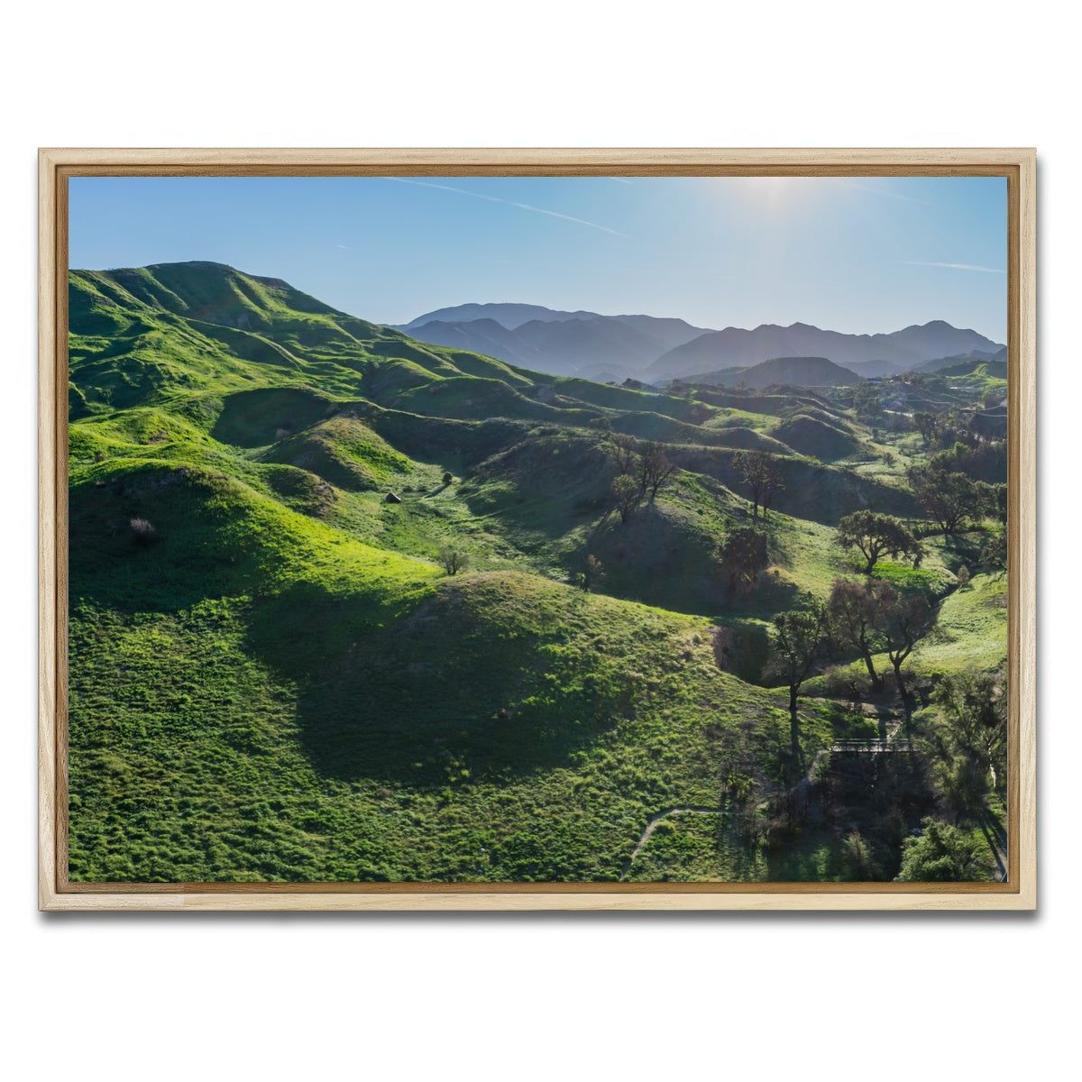 AUTO-MOCKUP WHITE | Green Southern California Hills | 1 Piece | Natural Framed Canvas | group=4x3