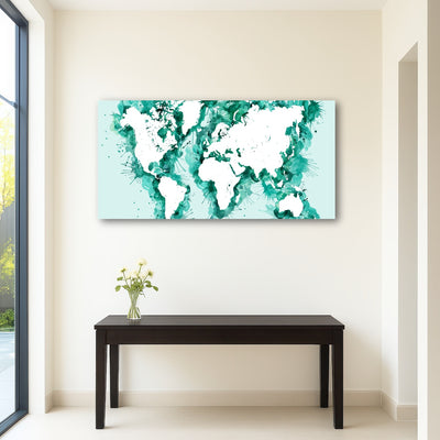 AUTO-MOCKUP ROOM | Green Splatter World Map