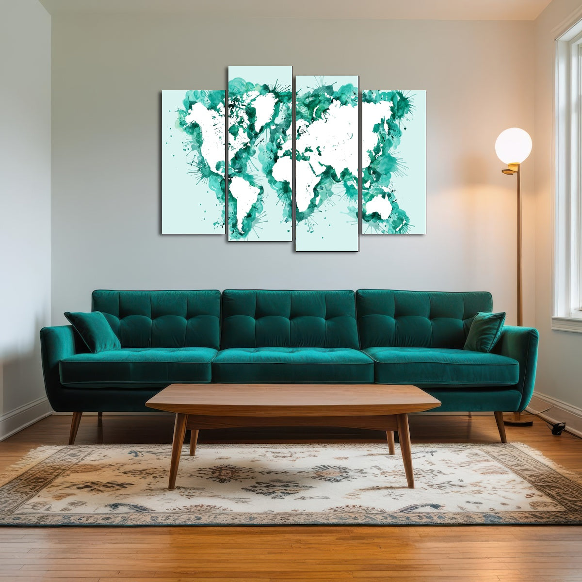 AUTO-MOCKUP ROOM | Green Splatter World Map