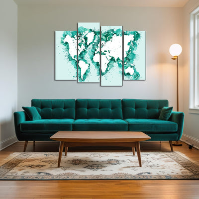 AUTO-MOCKUP ROOM | Green Splatter World Map