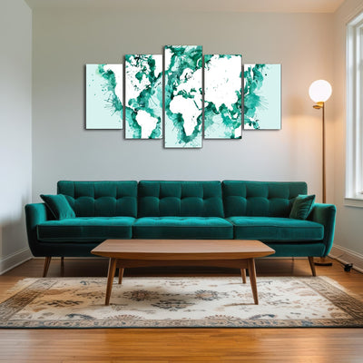 AUTO-MOCKUP ROOM | Green Splatter World Map