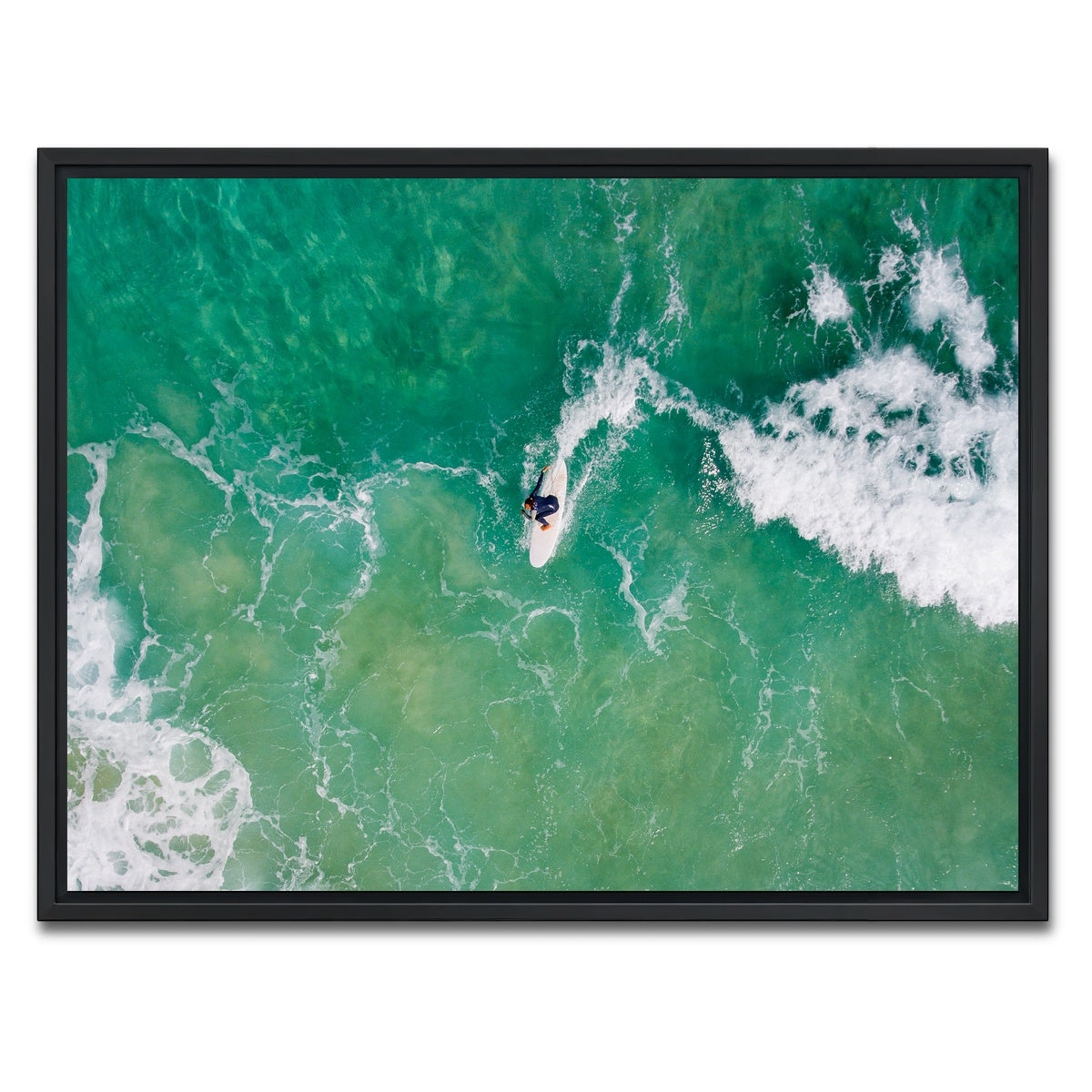 AUTO-MOCKUP WHITE | Green Surf | 1 Piece | Black Framed Canvas | group=4x3