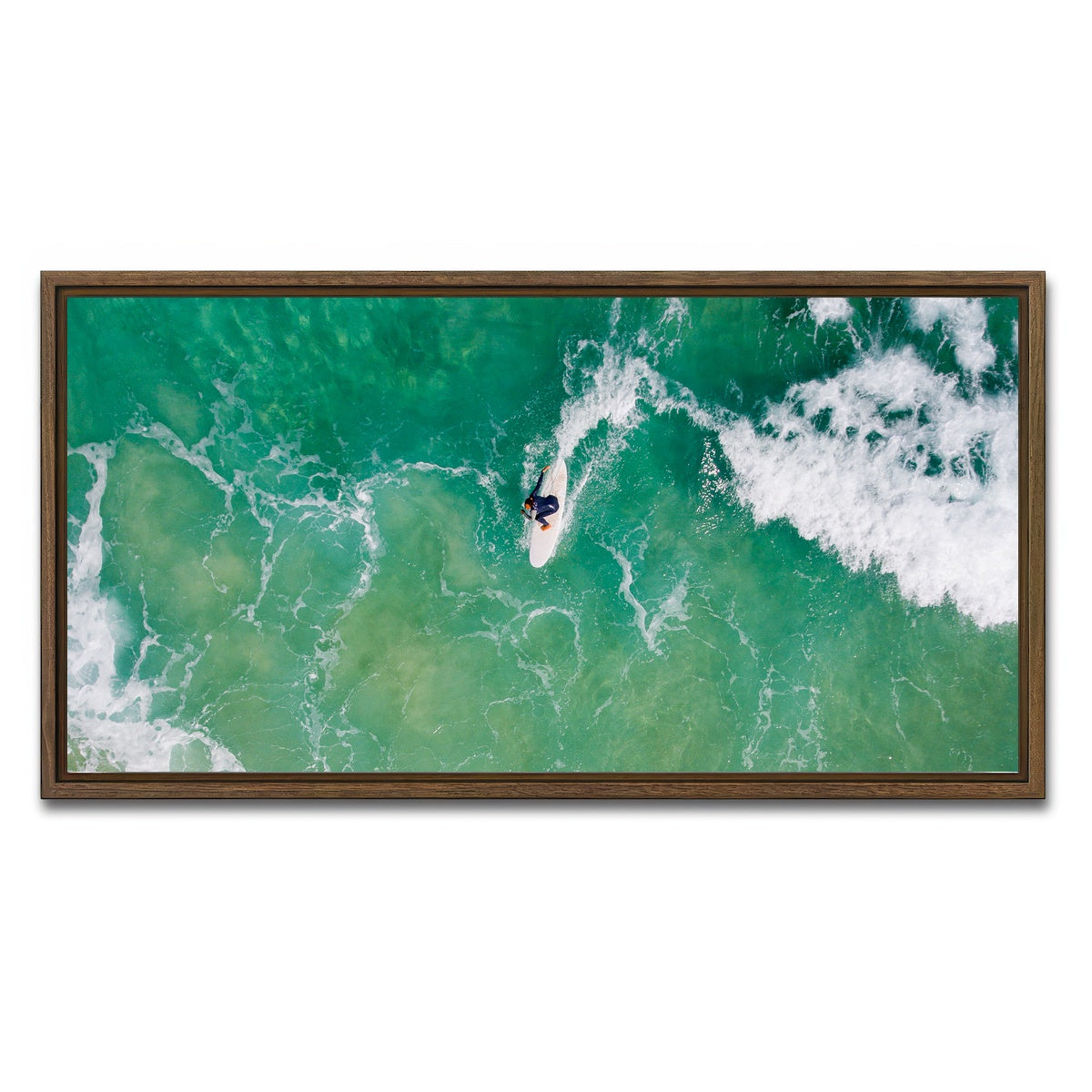 AUTO-MOCKUP WHITE | Green Surf | 1 Piece | Walnut Framed Canvas | group=2x1