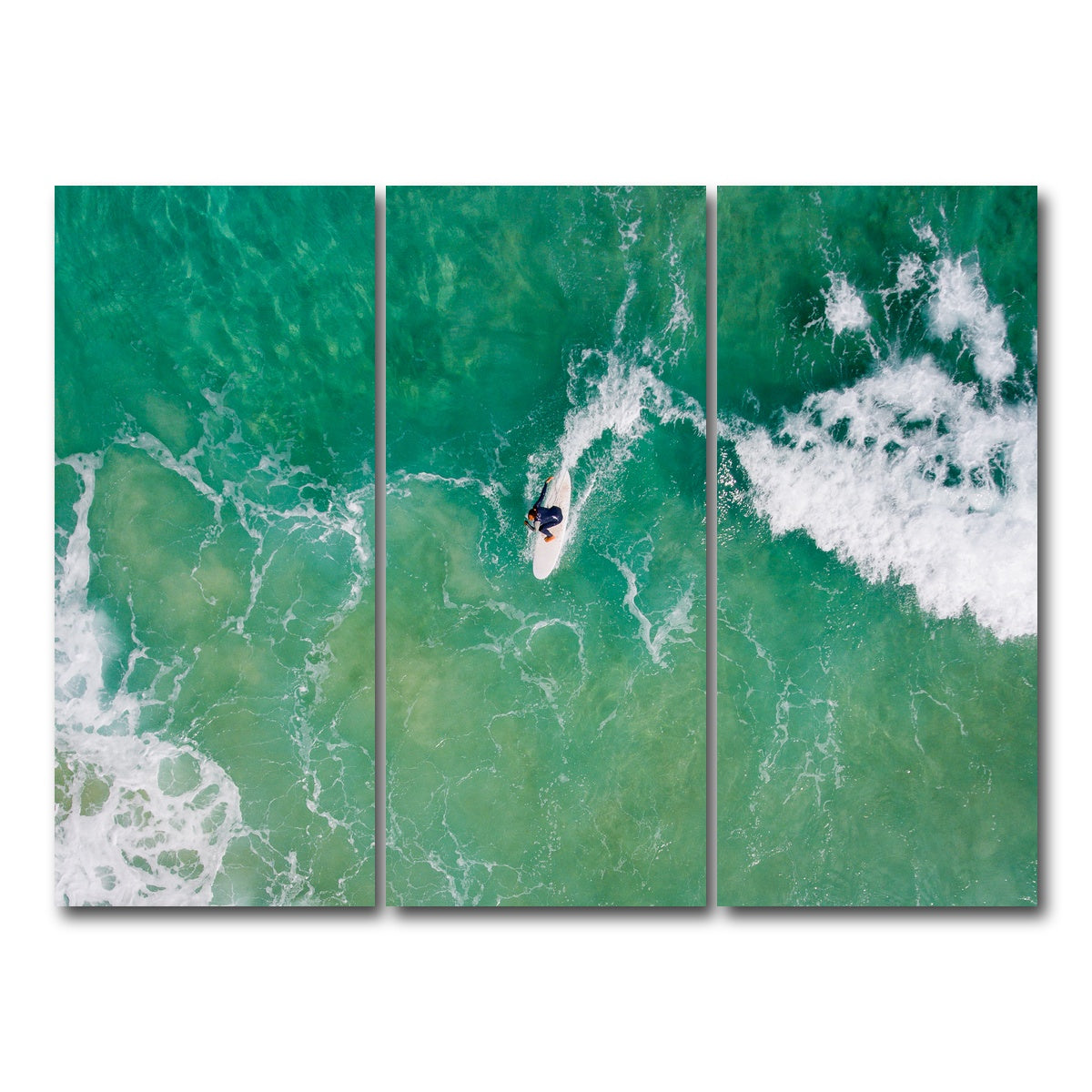 AUTO-MOCKUP WHITE | Green Surf | 3 Piece | Gallery Wrap Canvas | group=8x18