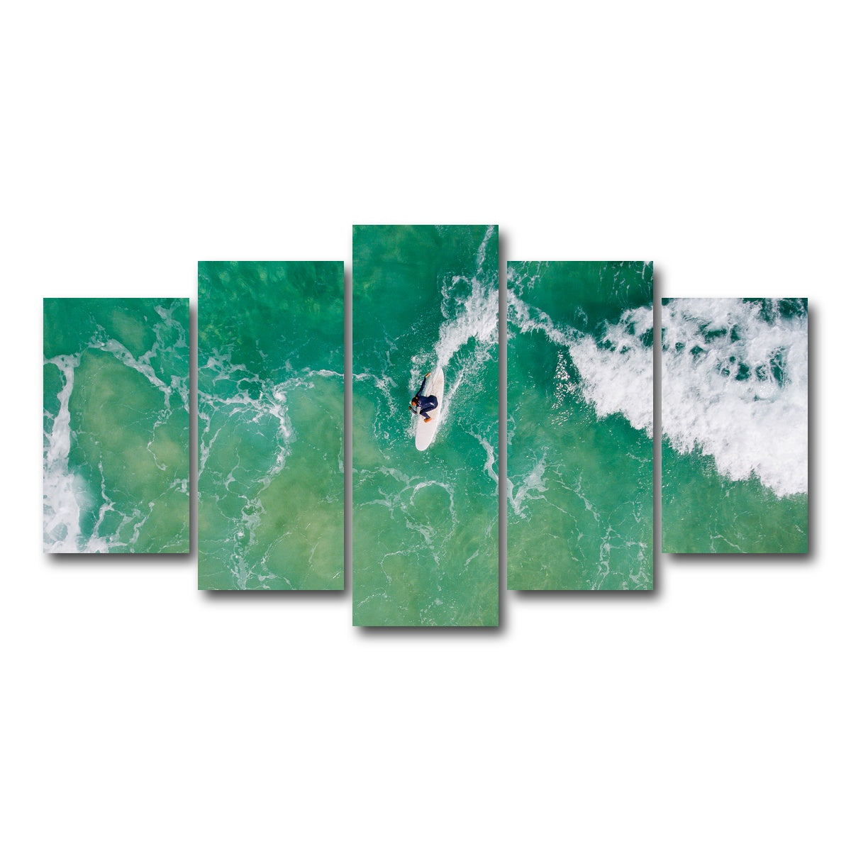 AUTO-MOCKUP WHITE | Green Surf | 5 Piece | Gallery Wrap Canvas | group=5_normal
