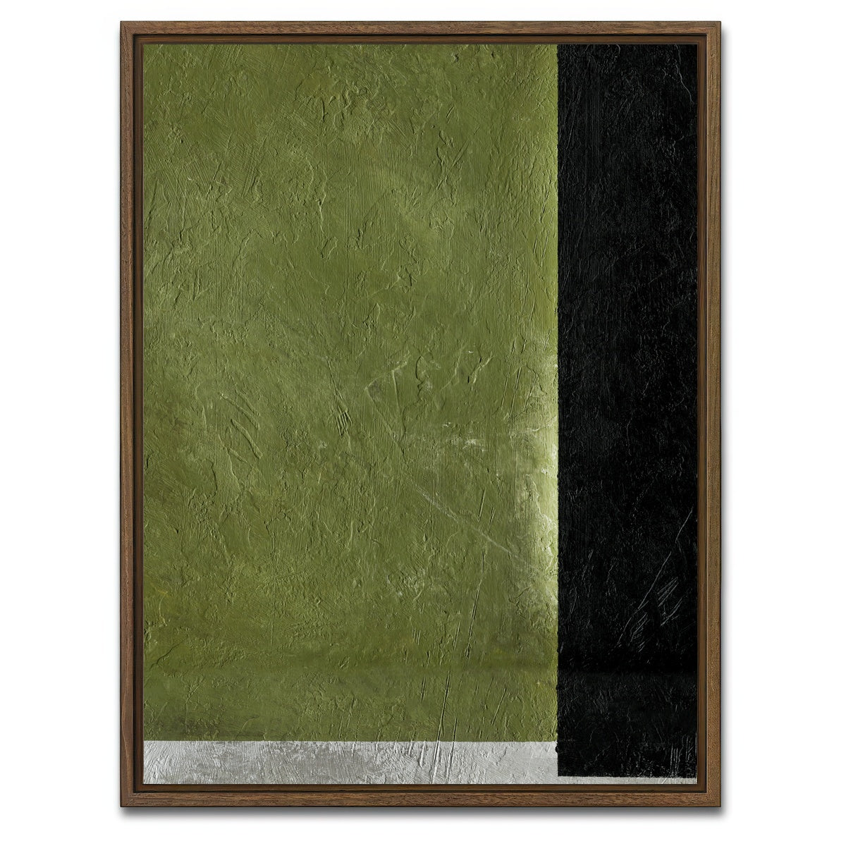 AUTO-MOCKUP WHITE | Green Vision Abstract | 1 Piece | Walnut Framed Canvas | group=3x4
