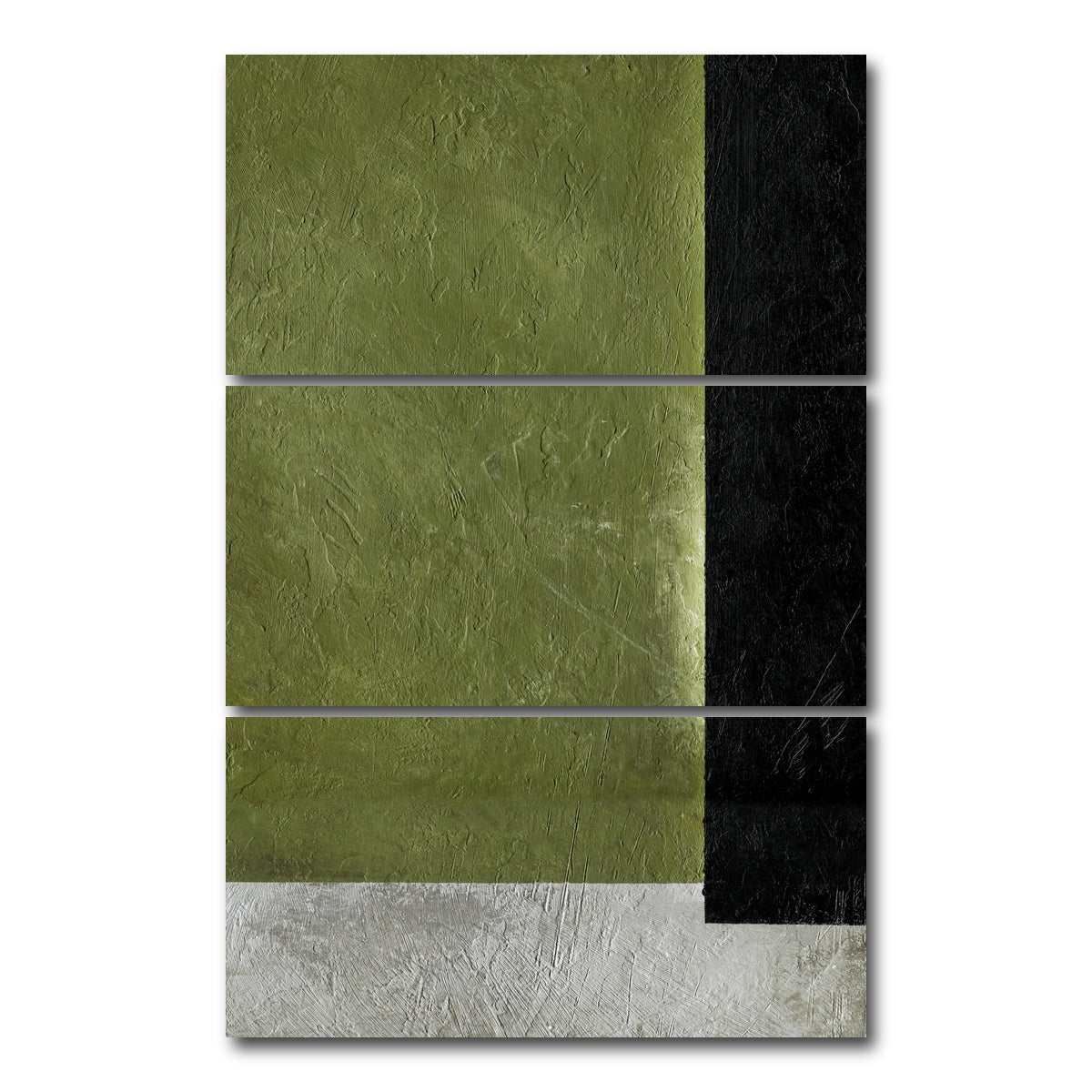 AUTO-MOCKUP WHITE | Green Vision Abstract | 3 Piece | Gallery Wrap Canvas | group=12x24_stacked