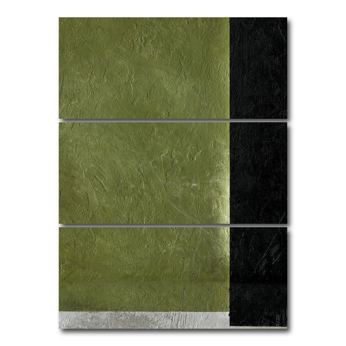 AUTO-MOCKUP WHITE | Green Vision Abstract | 3 Piece | Gallery Wrap Canvas | group=8x18_stacked