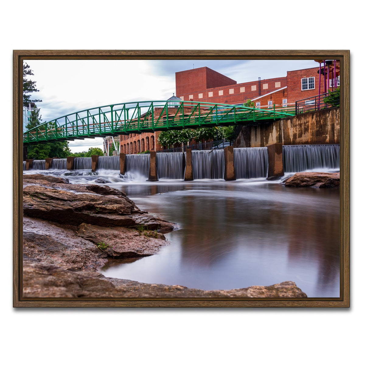 AUTO-MOCKUP WHITE | Greenville South Carolina | 1 Piece | Walnut Framed Canvas | group=4x3
