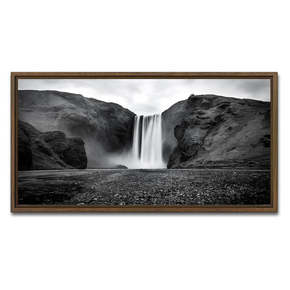 AUTO-MOCKUP WHITE | Grey Fall | 1 Piece | Walnut Framed Canvas | group=2x1