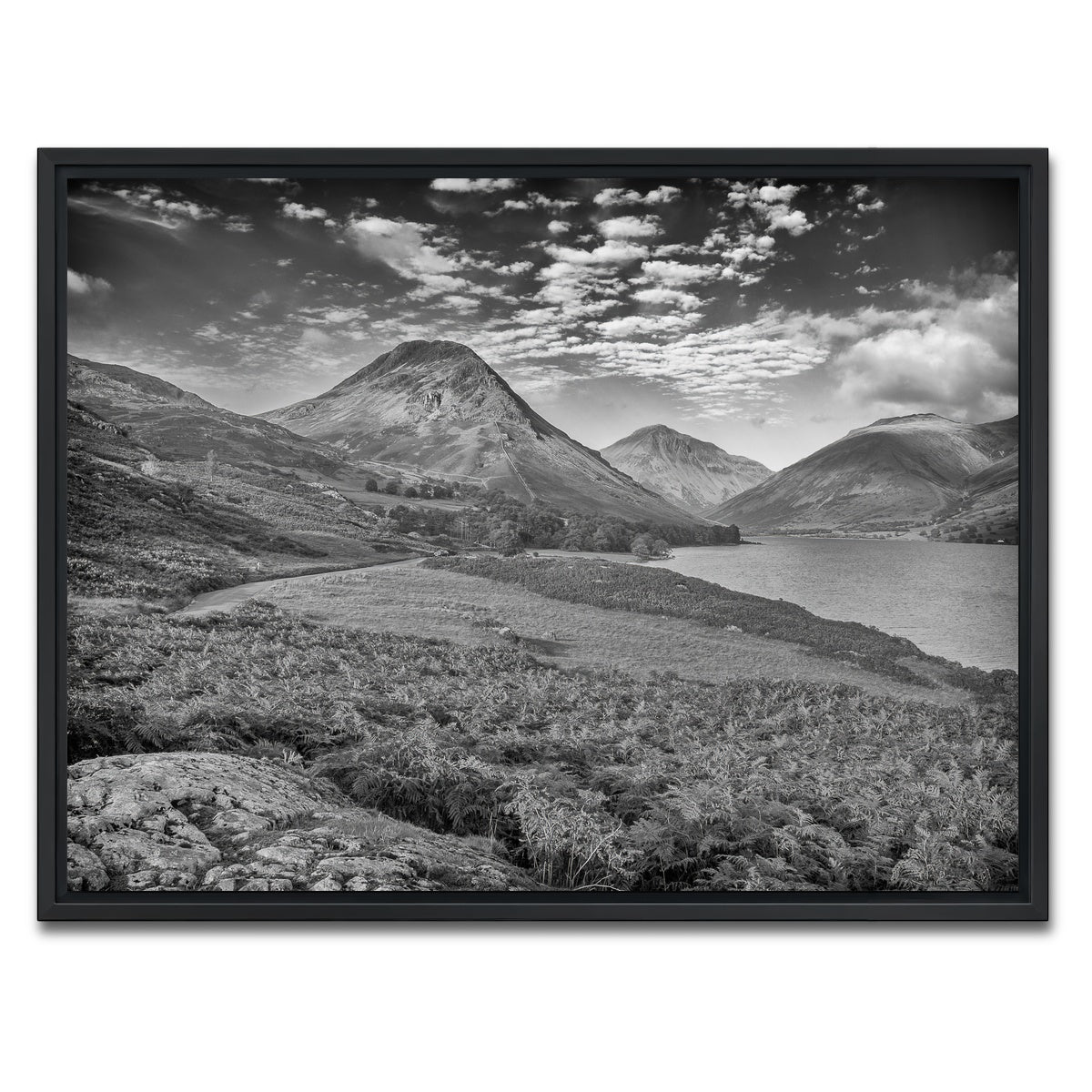 AUTO-MOCKUP WHITE | Grey Peaks | 1 Piece | Black Framed Canvas | group=4x3