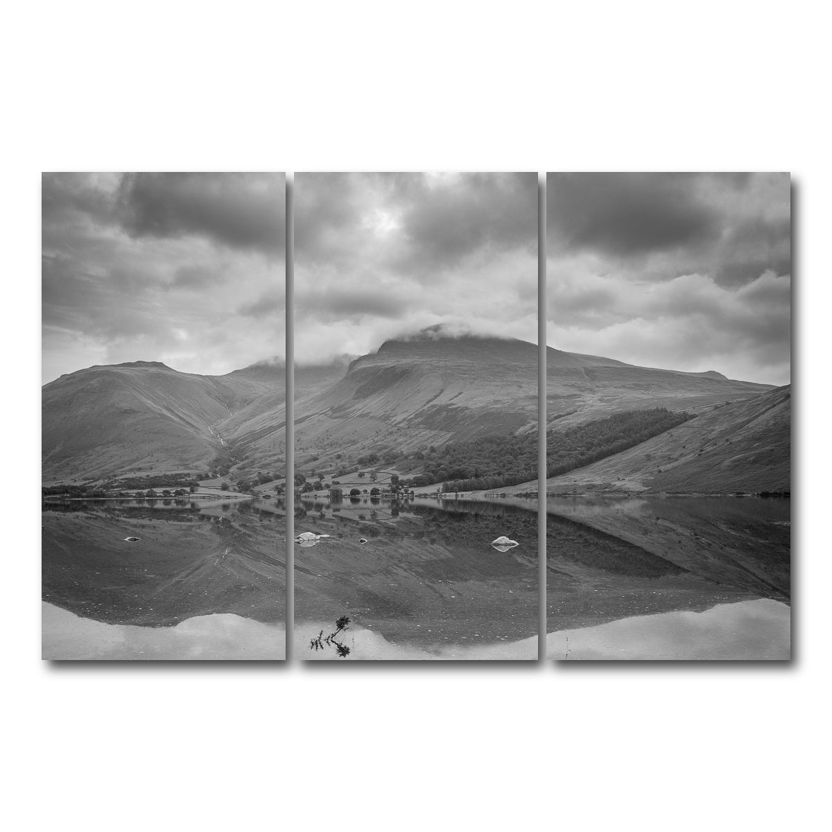 AUTO-MOCKUP WHITE | Grey Reflections | 3 Piece | Gallery Wrap Canvas | group=12x24