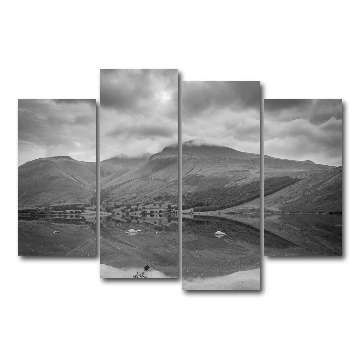 AUTO-MOCKUP WHITE | Grey Reflections | 4 Piece | Gallery Wrap Canvas | group=4_short