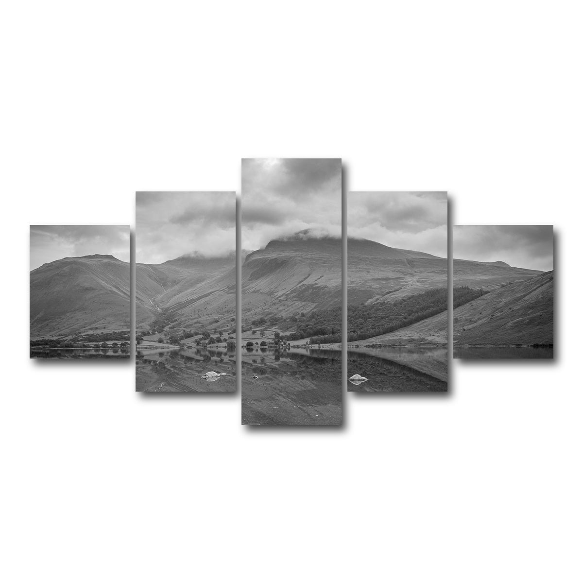 AUTO-MOCKUP WHITE | Grey Reflections | 5 Piece | Gallery Wrap Canvas | group=5_short