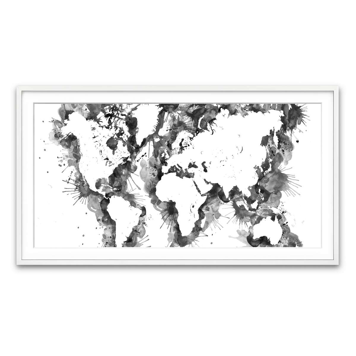 Framed Print 2x1 White