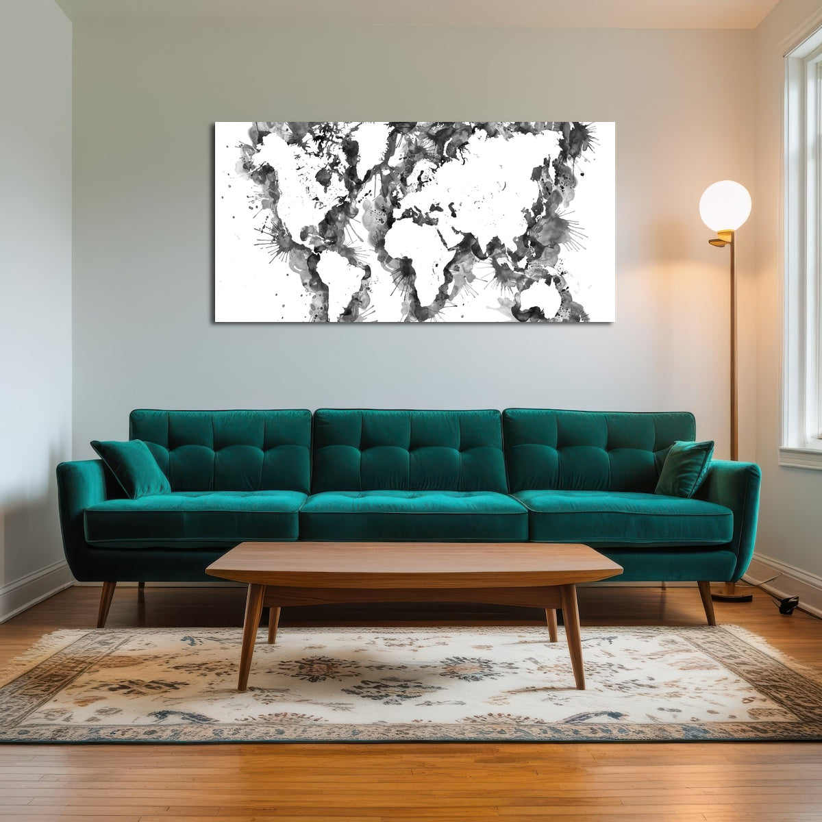 AUTO-MOCKUP ROOM | Grey Splatter World Map