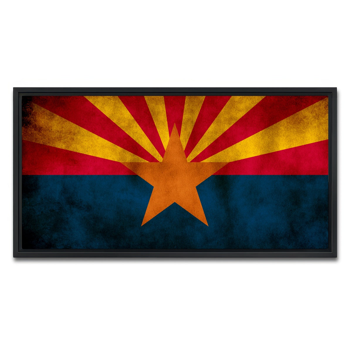 AUTO-MOCKUP WHITE | Grunge Arizona State Flag | 1 Piece | Black Framed Canvas | group=2x1