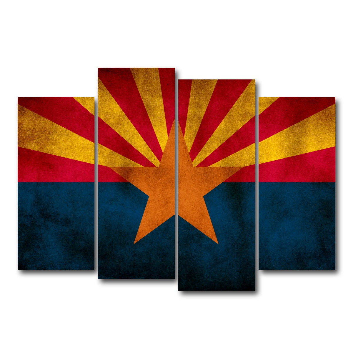 AUTO-MOCKUP WHITE | Grunge Arizona State Flag | 4 Piece | Gallery Wrap Canvas | group=4_normal