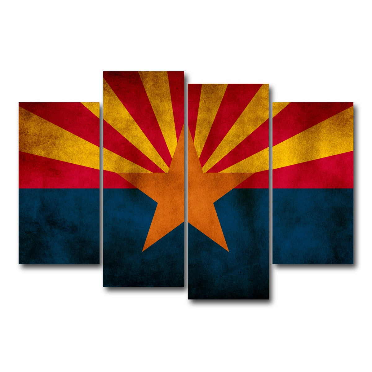 AUTO-MOCKUP WHITE | Grunge Arizona State Flag | 4 Piece | Gallery Wrap Canvas | group=4_short
