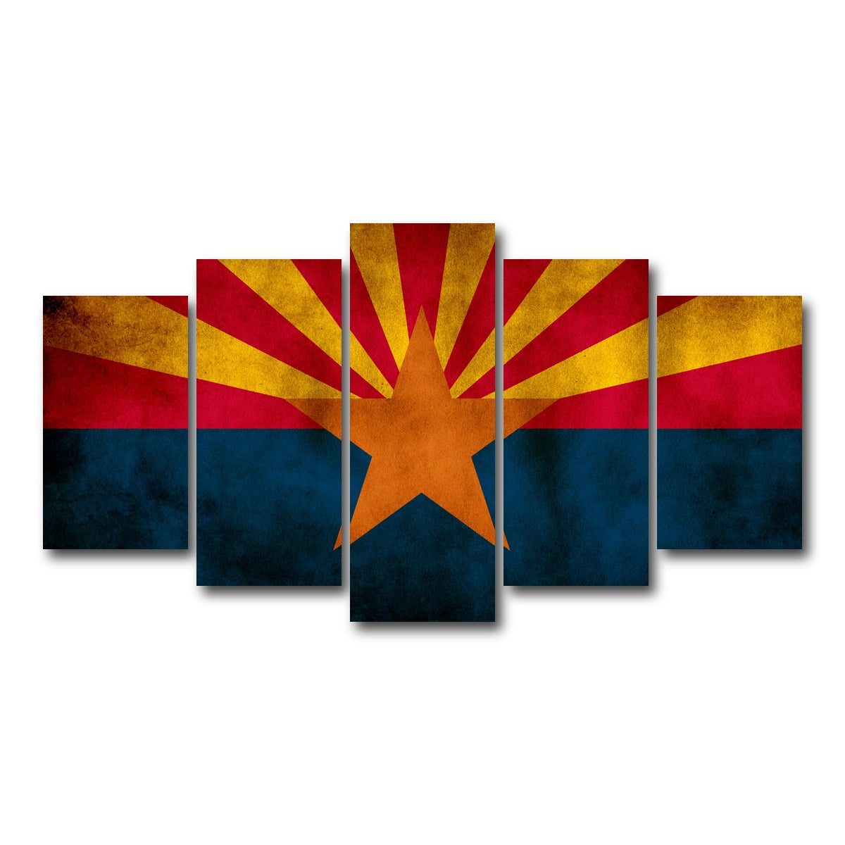 AUTO-MOCKUP WHITE | Grunge Arizona State Flag | 5 Piece | Gallery Wrap Canvas | group=5_normal
