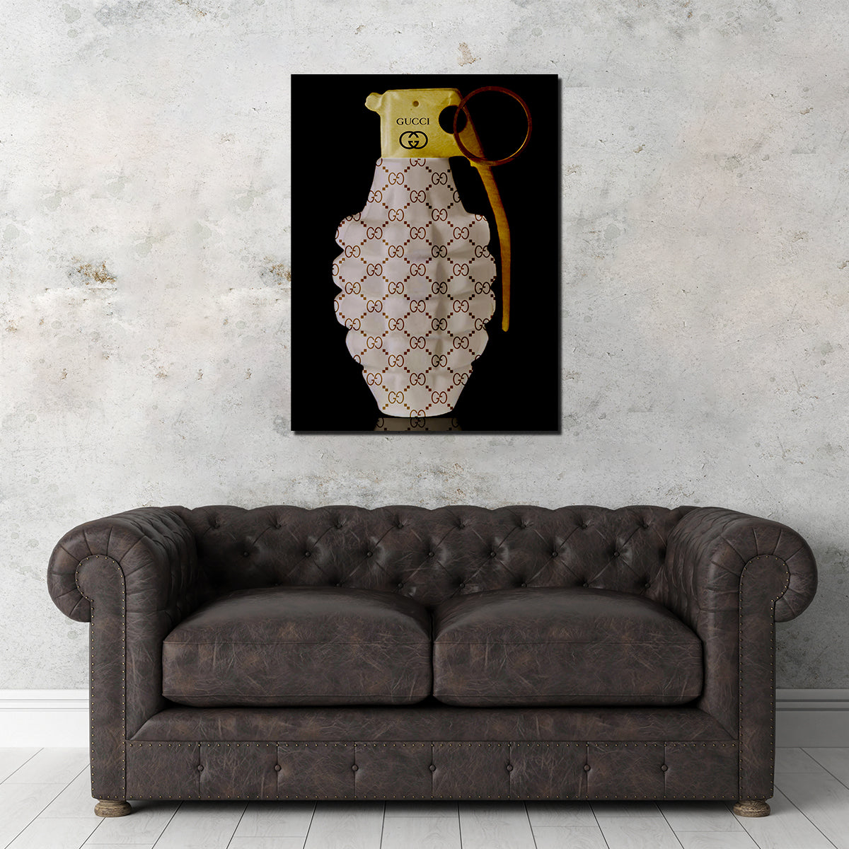 Gucci Gold Grenade Wall Art