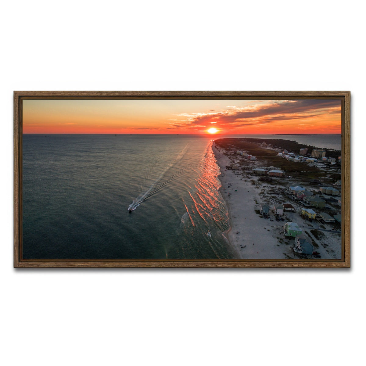 AUTO-MOCKUP WHITE | Gulf Shores - Fort Morgan | 1 Piece | Walnut Framed Canvas | group=2x1