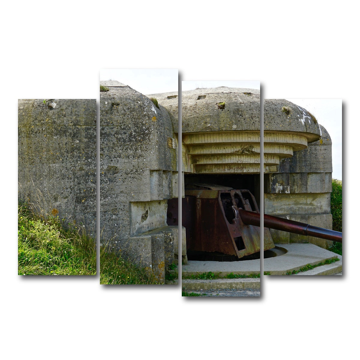 AUTO-MOCKUP WHITE | Gun Battery Normandy Beachhead | 4 Piece | Gallery Wrap Canvas | group=4_normal