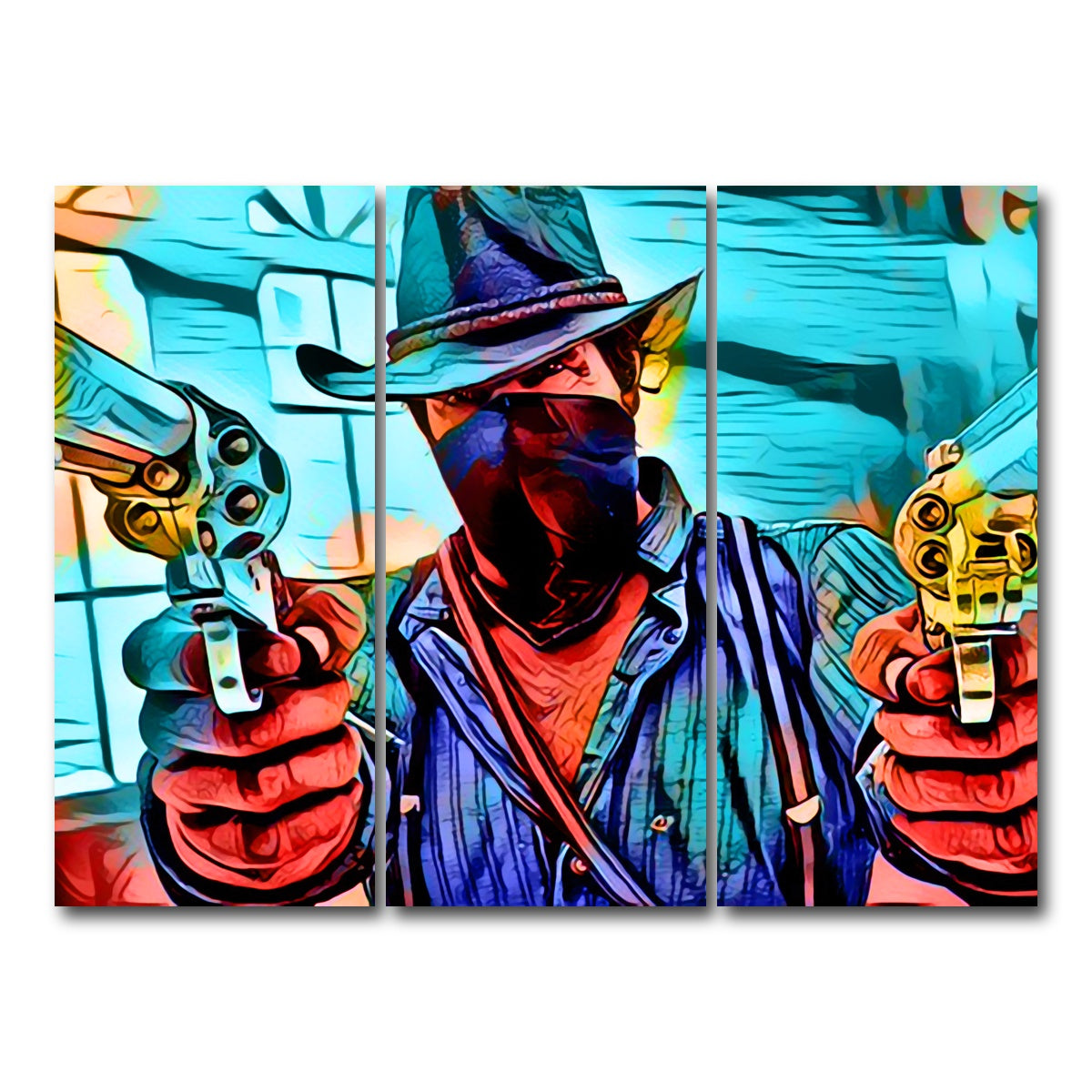 AUTO-MOCKUP WHITE | Gunslinger Morgan | 3 Piece | Gallery Wrap Canvas | group=8x18