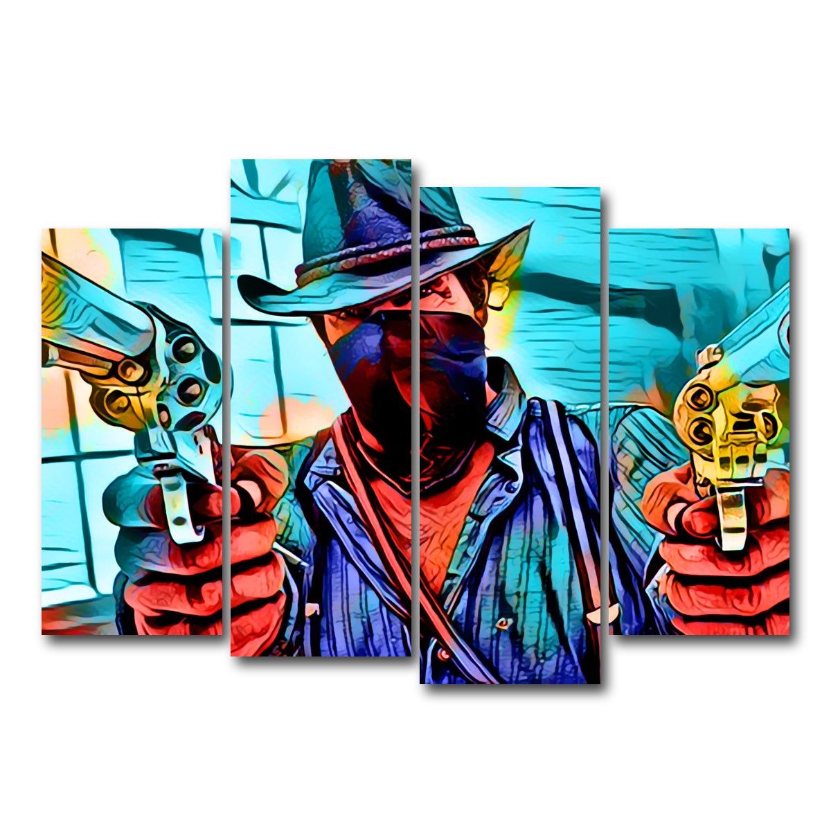 AUTO-MOCKUP WHITE | Gunslinger Morgan | 4 Piece | Gallery Wrap Canvas | group=4_normal