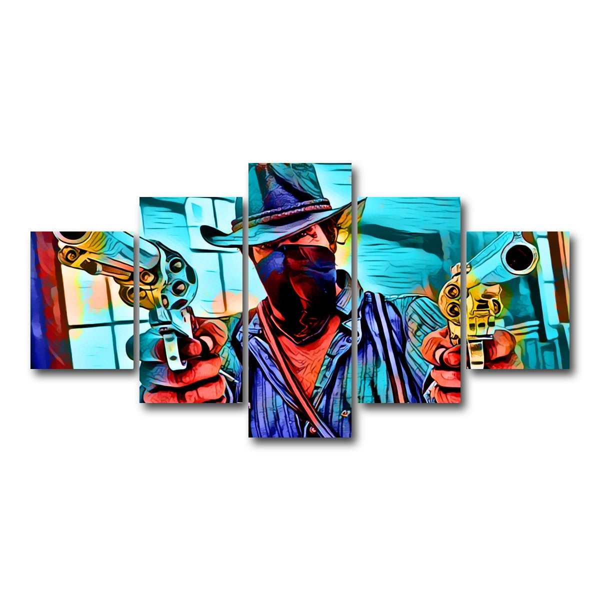 AUTO-MOCKUP WHITE | Gunslinger Morgan | 5 Piece | Gallery Wrap Canvas | group=5_short