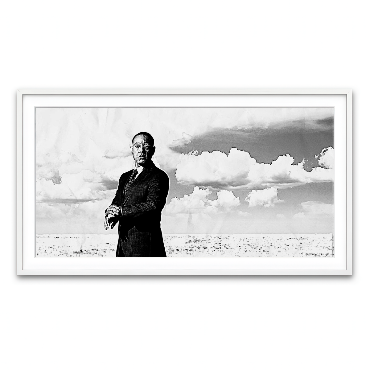 Framed Print 2x1 White