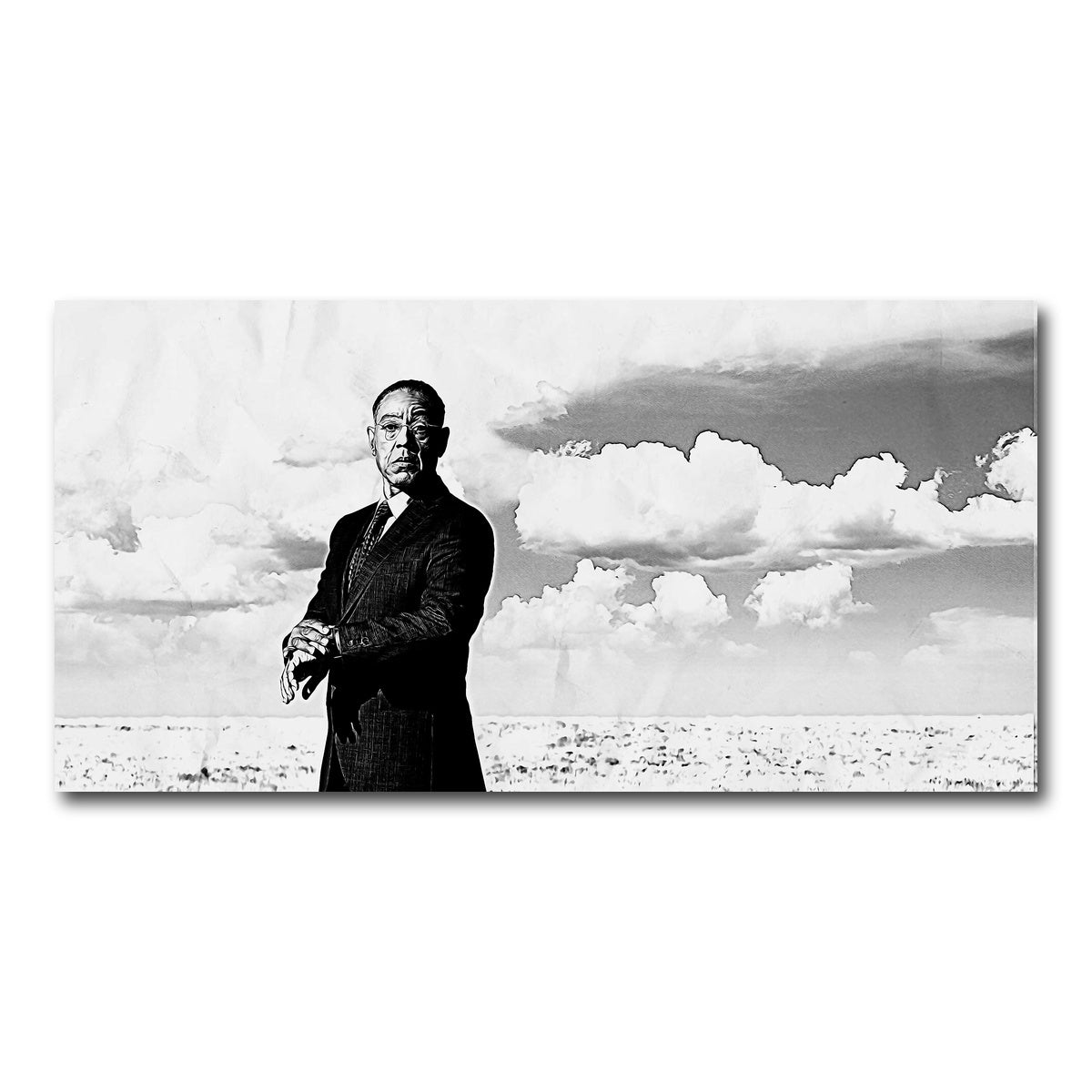 AUTO-MOCKUP WHITE | Gus Fring Grayscale | 1 Piece | Gallery Wrap Canvas | group=2x1