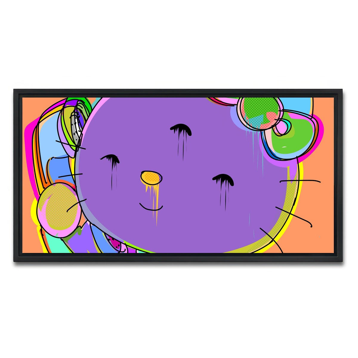AUTO-MOCKUP WHITE | HELLO KITTY | 1 Piece | Black Framed Canvas | group=2x1