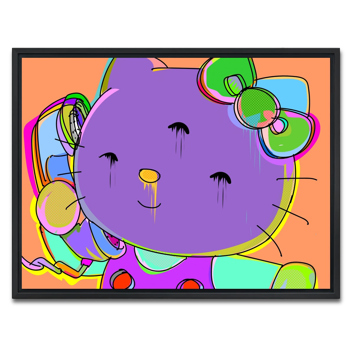 AUTO-MOCKUP WHITE | HELLO KITTY | 1 Piece | Black Framed Canvas | group=4x3