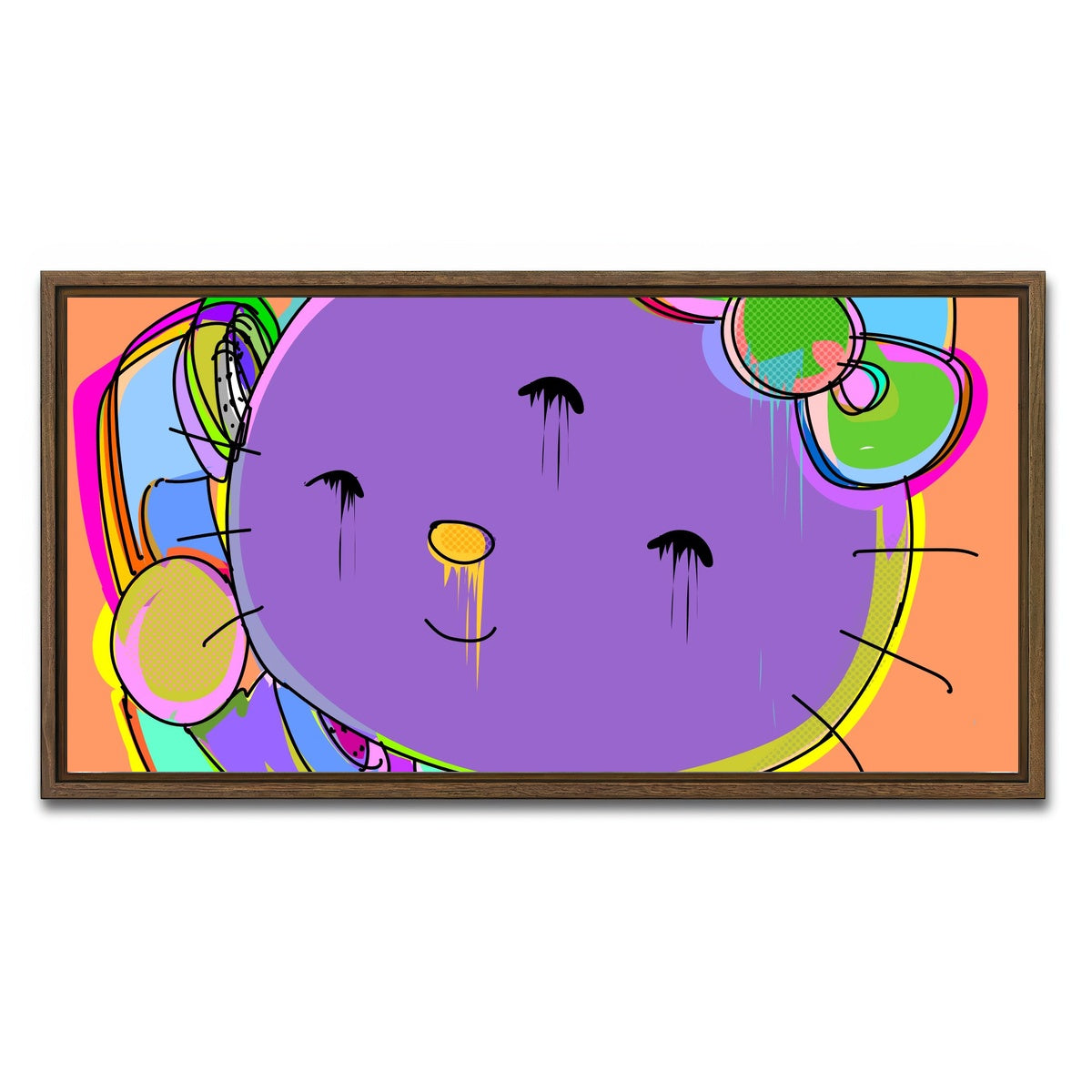 AUTO-MOCKUP WHITE | HELLO KITTY | 1 Piece | Walnut Framed Canvas | group=2x1