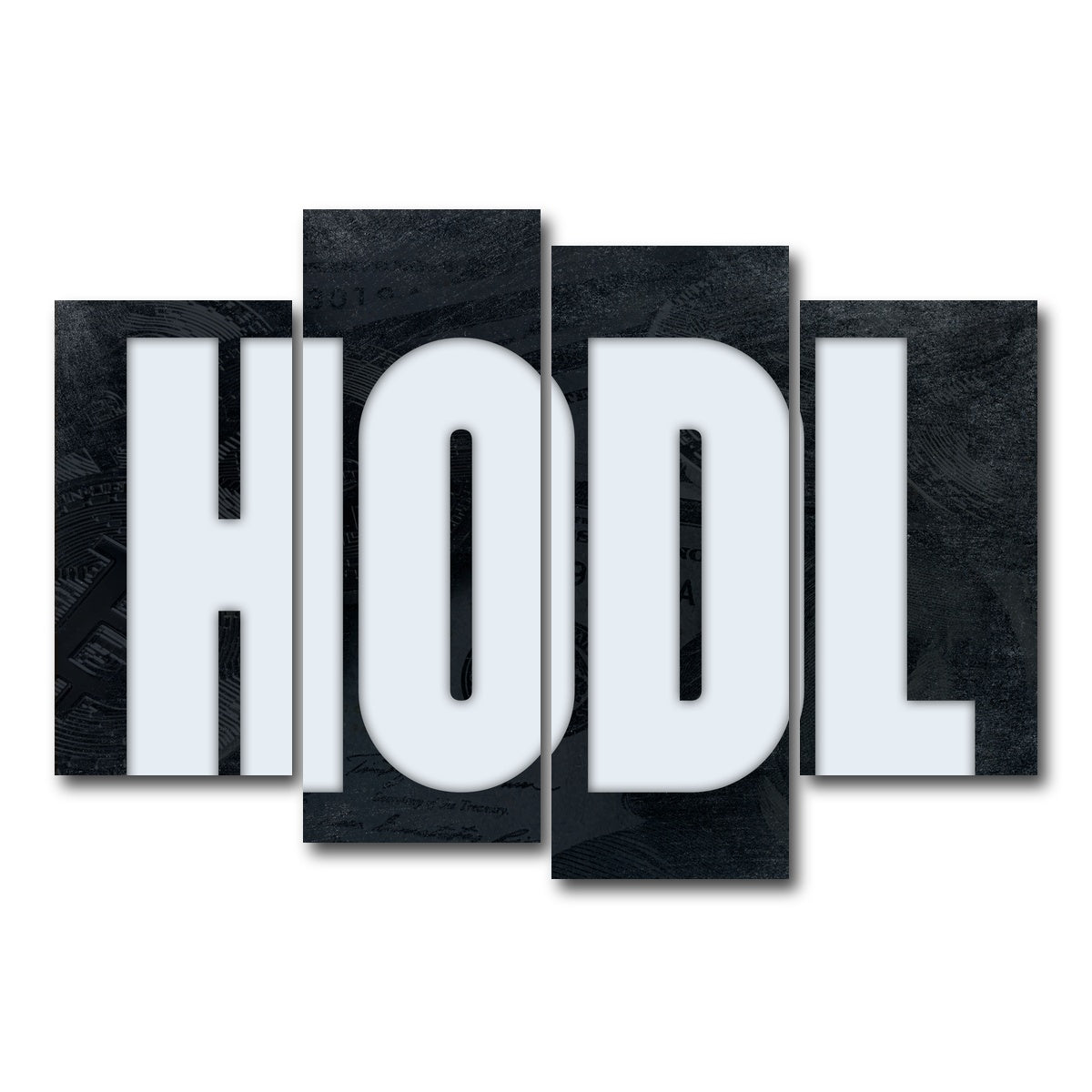 AUTO-MOCKUP WHITE | HODL | 4 Piece | Gallery Wrap Canvas | group=4_short