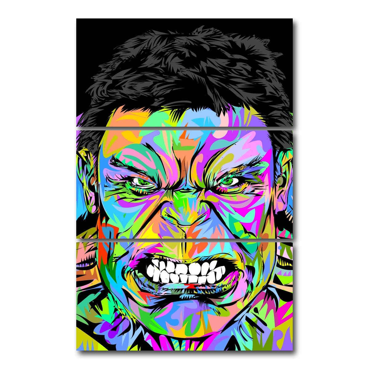 AUTO-MOCKUP WHITE | HULK Color | 3 Piece | Gallery Wrap Canvas | group=12x24_stacked