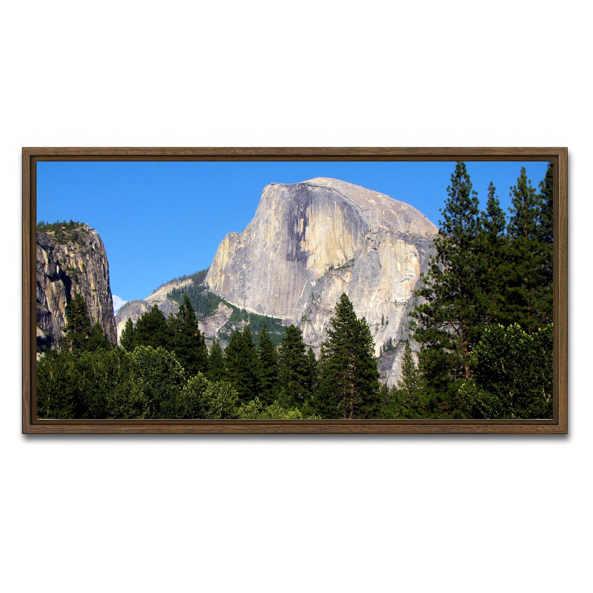 AUTO-MOCKUP WHITE | Half Dome Yosemite | 1 Piece | Walnut Framed Canvas | group=2x1