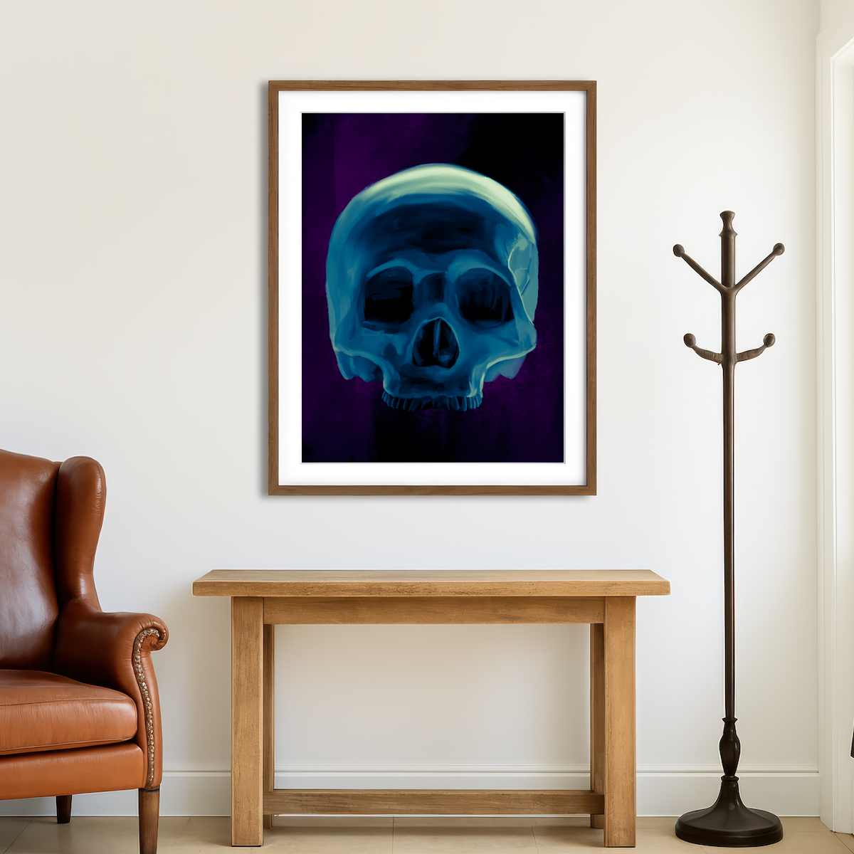 AUTO-MOCKUP ROOM | Half Skull Wall Art