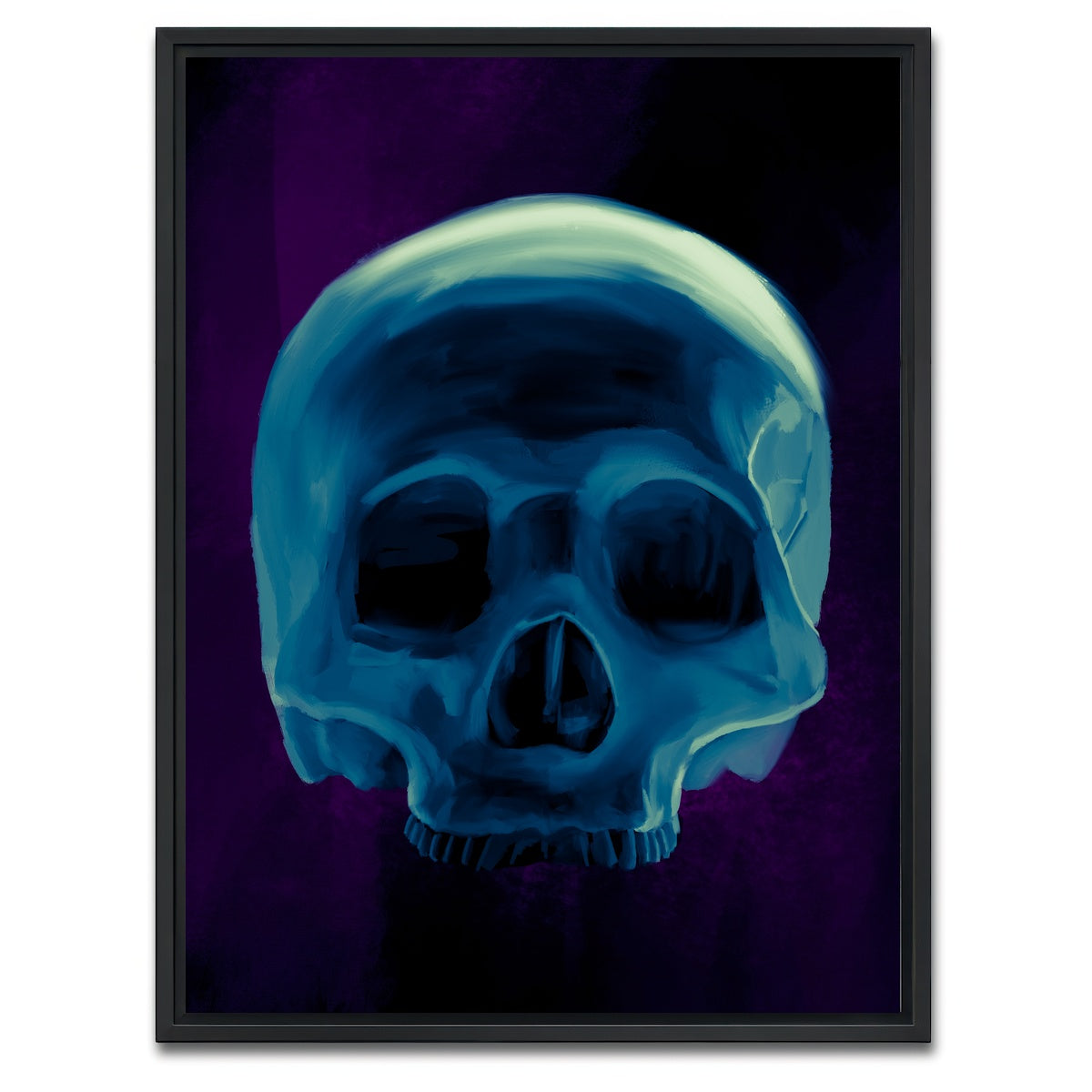 AUTO-MOCKUP WHITE | Half Skull | 1 Piece | Black Framed Canvas | group=3x4