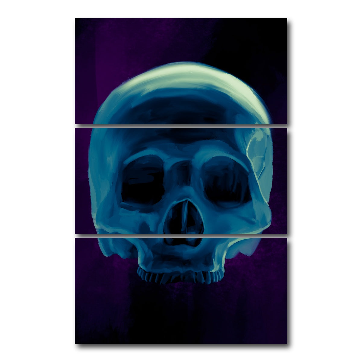 AUTO-MOCKUP WHITE | Half Skull | 3 Piece | Gallery Wrap Canvas | group=12x24_stacked