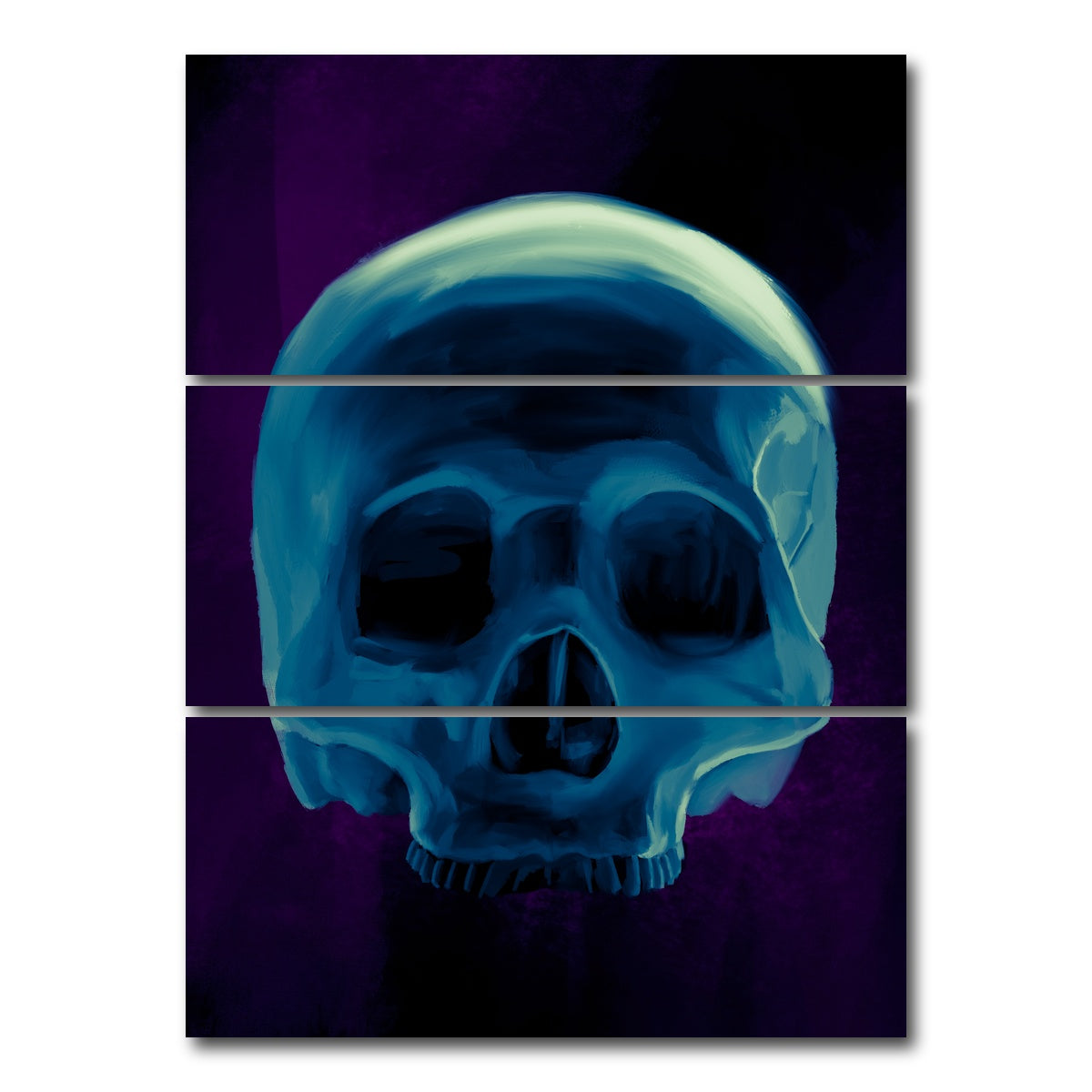 AUTO-MOCKUP WHITE | Half Skull | 3 Piece | Gallery Wrap Canvas | group=8x18_stacked