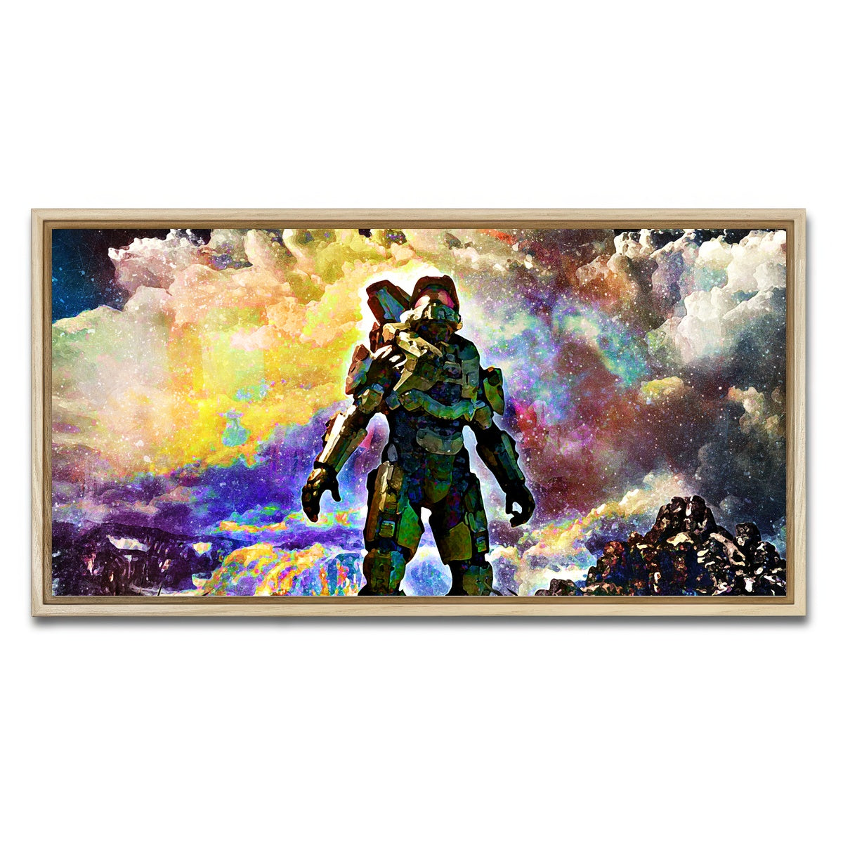 AUTO-MOCKUP WHITE | Halo | 1 Piece | Natural Framed Canvas | group=2x1