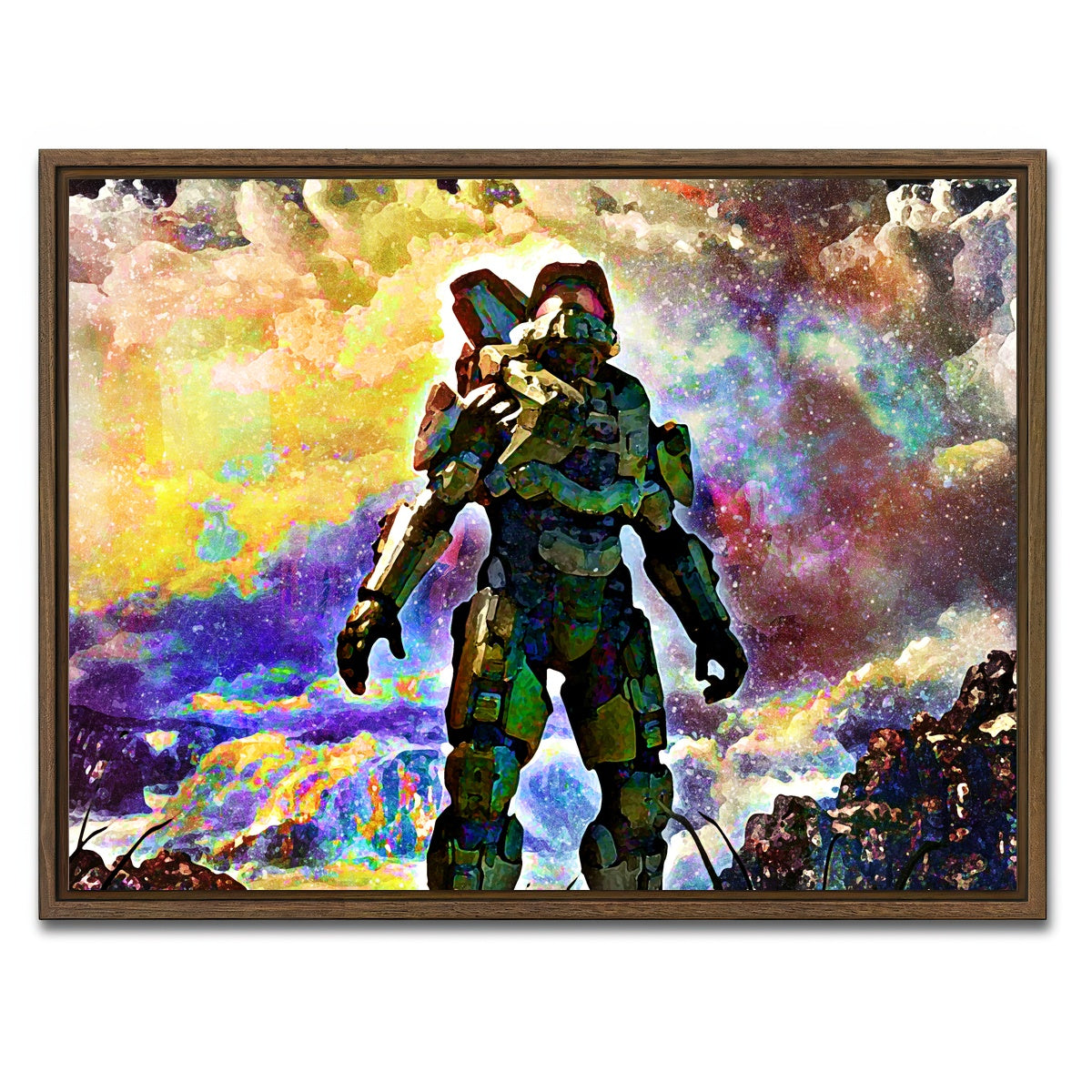 AUTO-MOCKUP WHITE | Halo | 1 Piece | Walnut Framed Canvas | group=4x3