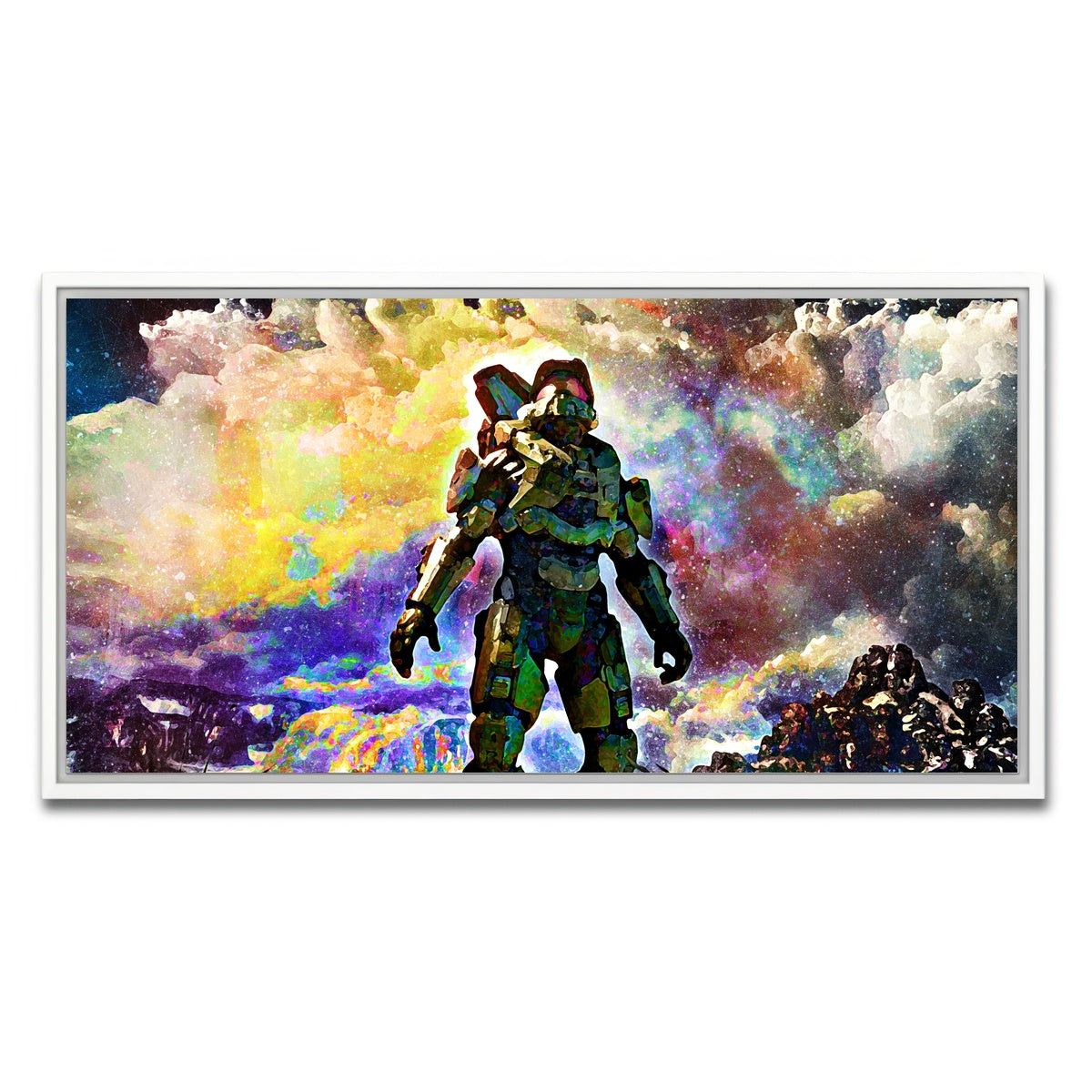 AUTO-MOCKUP WHITE | Halo | 1 Piece | White Framed Canvas | group=2x1