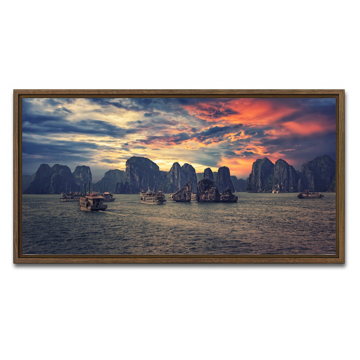 AUTO-MOCKUP WHITE | Halong Bay | 1 Piece | Walnut Framed Canvas | group=2x1