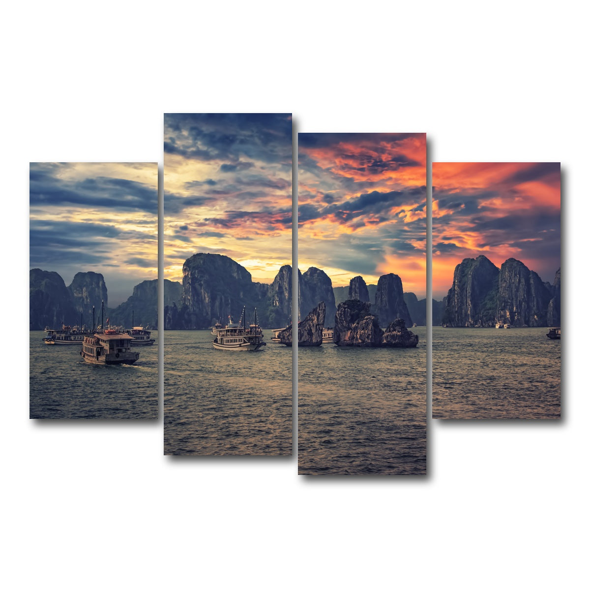 AUTO-MOCKUP WHITE | Halong Bay | 4 Piece | Gallery Wrap Canvas | group=4_short