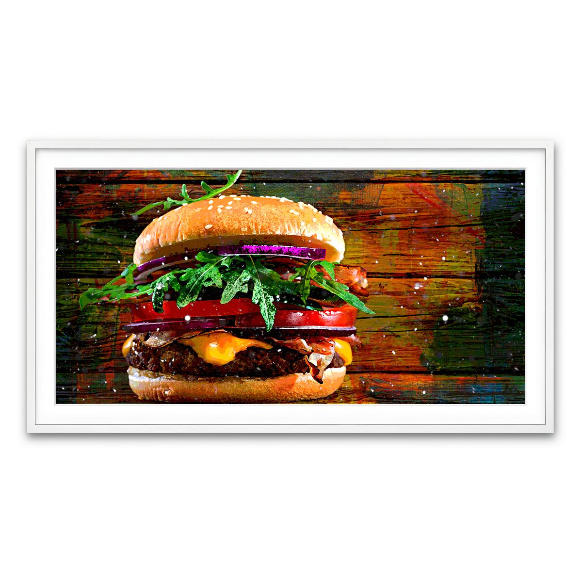 Framed Print 2x1 White