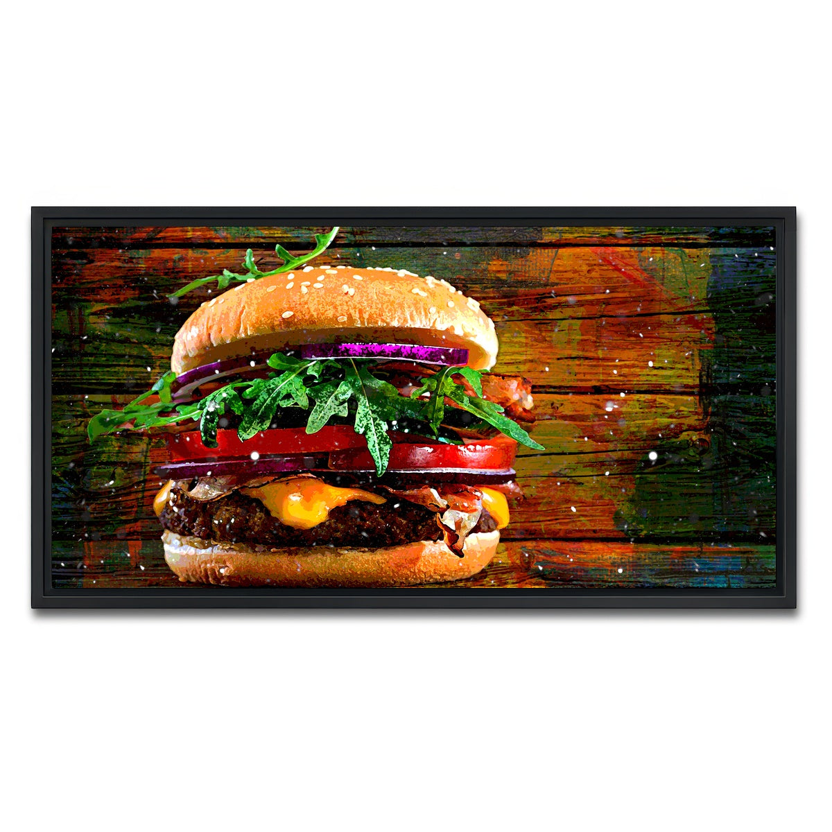AUTO-MOCKUP WHITE | Hamburger | 1 Piece | Black Framed Canvas | group=2x1